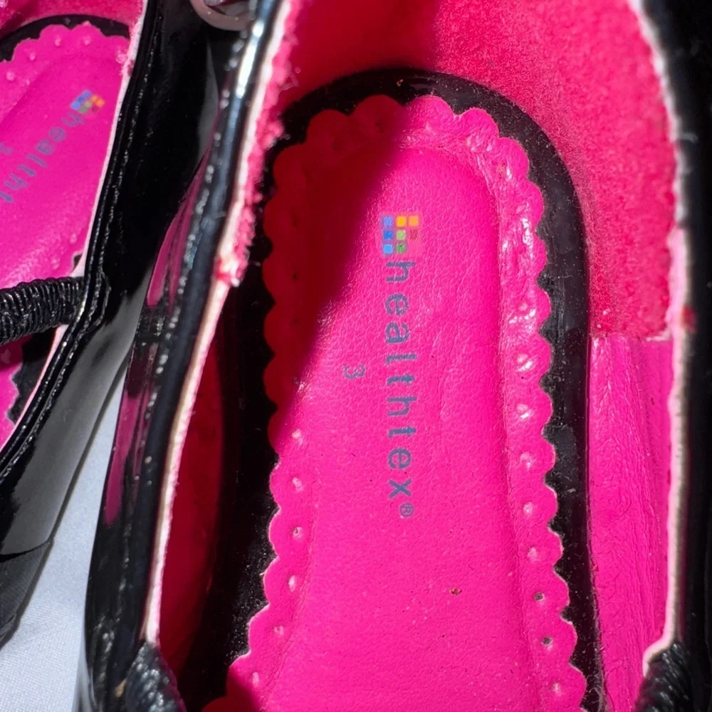 Healthtex Black Ballet Flats with Pink Interior